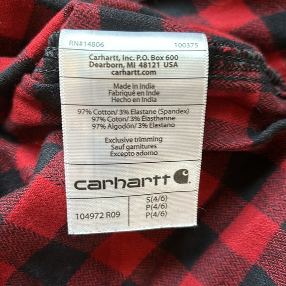 NWT Carhartt Women’s Rugged Flex Loose Fit Midweight Flannel Long Sleeve Sz 4-6 - Picture 10 of 11